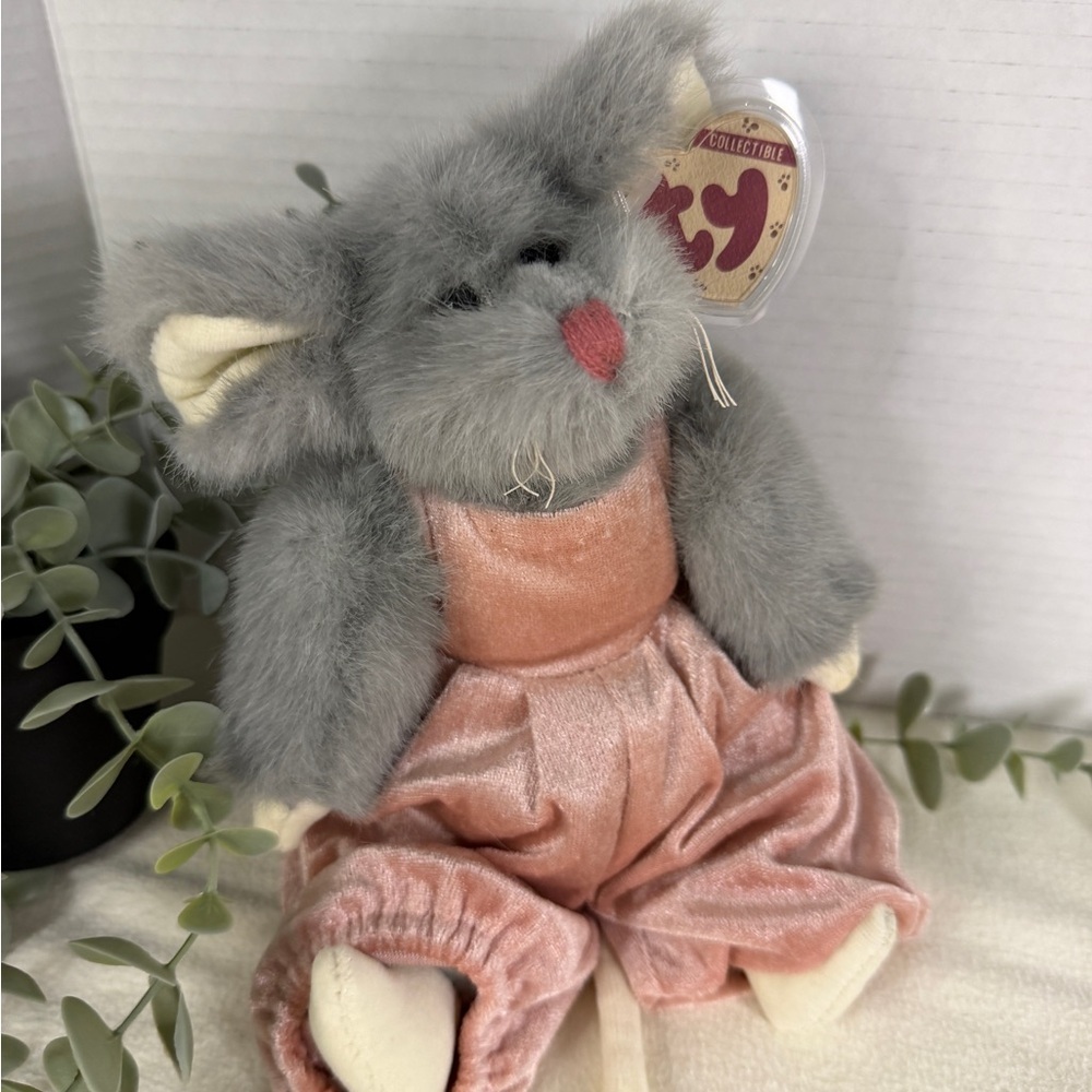 Ty Attic Treasures Colby Mouse Plush Doll Pink Velvet Outfit w/ Tag